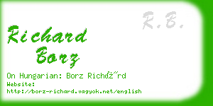 richard borz business card